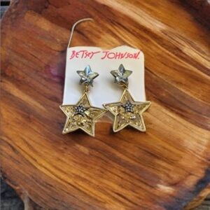 Betsey Johnson Star Rhinestone Earrings